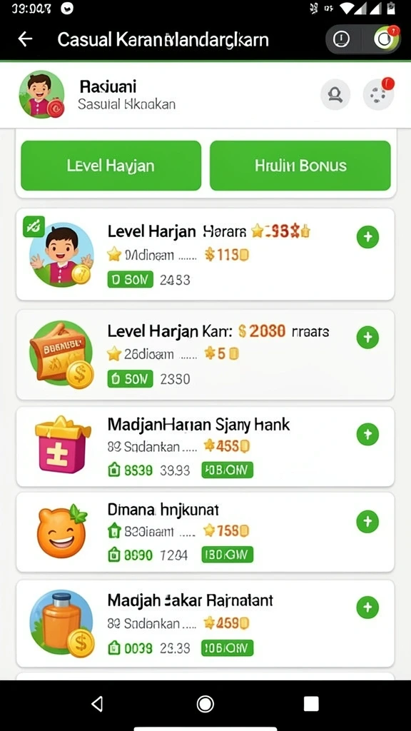 Tampilan menu utama yang menarik dan mudah dinavigasi.