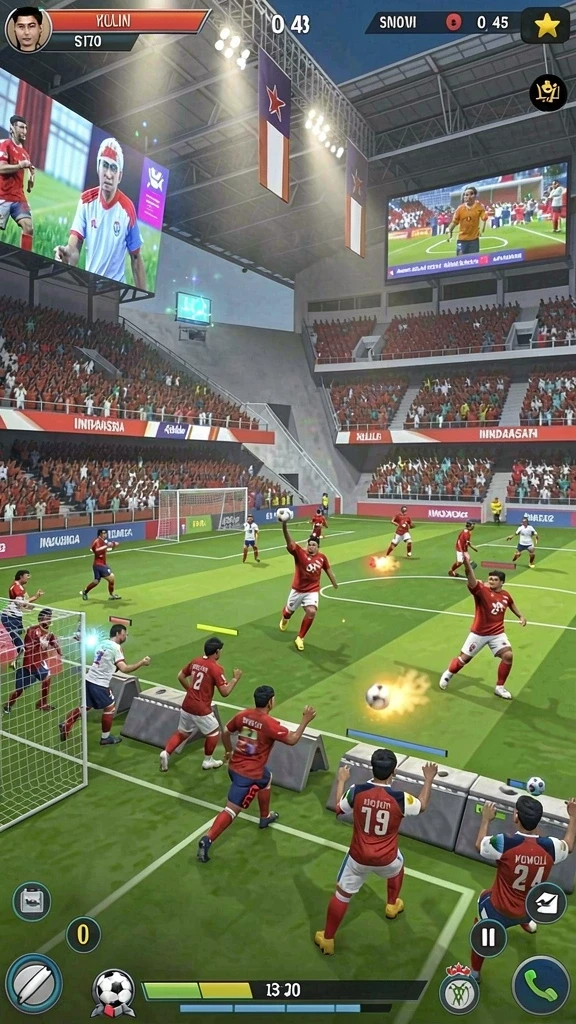 Pemain sedang melawan musuh di level menantang.
