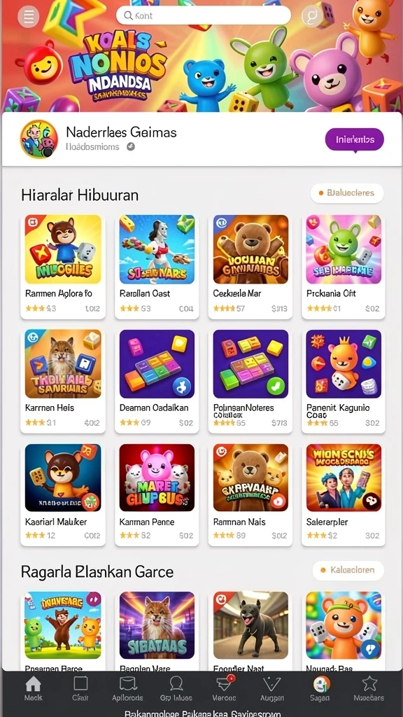 Menunjukkan karakter unik yang dapat dipilih oleh pemain.
