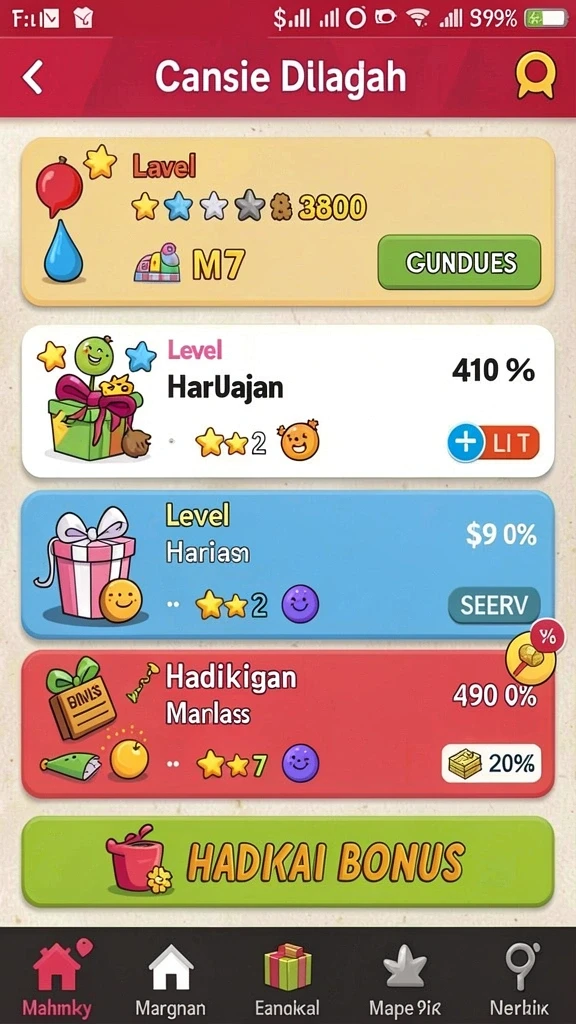Berbagai pilihan permainan yang beragam dan menyenangkan.